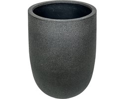 Wicotex - Bloempot Porto - Bloempotten - Kleur Zwart - Afmeting 51x68cm - Gemaakt van Steen - Voor binnen en buiten gebruik