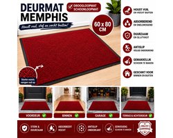 Wicotex - Deurmat - Droogloopmat Memphis Rood - Afmeting 60x80cm