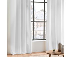 Wicotex - Gordijnen - Kant en klaar - Met ringen - 140x260cm - Wit - 2stuks