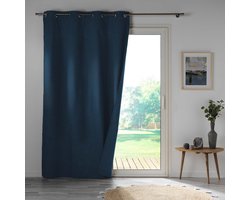 Wicotex - Gordijnen - Kant en klaar - Met ringen - Verduisterend - 140x260cm Kleur Blauw