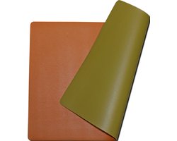 Wicotex - Placemats - Placemat Kunstleer Oranje - Pistache Moon - Dubbelzijdig 12 stuks