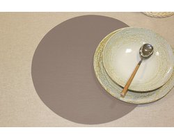 Wicotex-Placemats Uni taupe-rond-Placemat easy to clean 12stuks