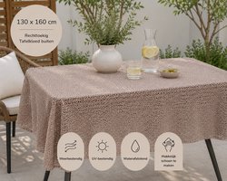 Wicotex - Tafelkleed - Buitentafelkleed - Campingtafelkleed voor buiten - Kleur taupe - Afmeting 130x160cm