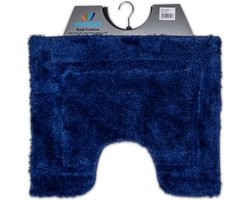 Wicotex - Toiletmat Blauw - Antislip onderkant - WC mat met uitsparing - Afmeting 50x60cm