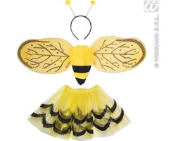 Widmann - Bij & Wesp Kostuum - Bijen Set Kind - Geel - Carnavalskleding - Verkleedkleding