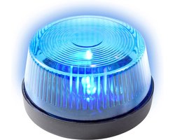 Widmann LED zwaailamp - met sirene - blauw - 7 cm - politie zwaailicht