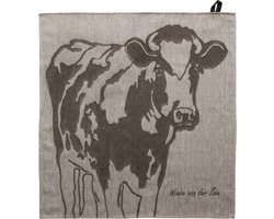 WIEBE VAN DER ZEE THEEDOEK KOE TAUPE 60 X 60 CM