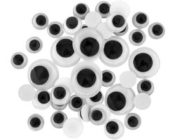 Wiebeloogjes 100 stuks - Googly Eyes - Zelfklevend - 3 verschillende maten - 1 Zakje