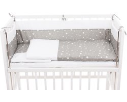Wieg - Co-sleeper - 2 in 1 - 90 x 40 cm - alles in 1 set - incl. matras, beddengoed en bedomrander - Fillikid
