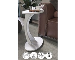 Wiel C Tafel, Ellipse Salontafel,Banktafel, Bijzettafel, Servicetafel,Nesttafel, Wit