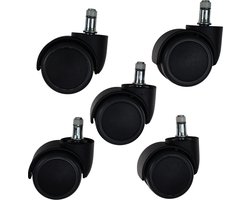 Wielen - bureaustoel - Ahrend - 50mm - met adapter 38 mm - set van 5