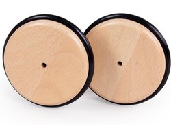Wielenset Leer Toren - Onderstel Wielen - Meubel Verplaatsen - Rubberen Coating - 9.2 x 9.2 cm - Natuurlijk