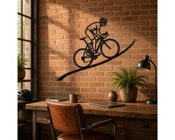 Wielrenner Wanddecoratie - Wielrennen - Wielrennen cadeau - Wielrenner - Wielrenners - Muurdecoratie - Cadeau wielrenner - Fiets cadeau - Fietsen - Cycling - Muurdecoratie Hout - Industrieel - Muurdecoratie slaapkamer - Muurdecoratie woonkamer