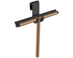 Wiesbaden Alonzo Raamwisser met Flexibele Glashaak - Geborsteld Brons Koper