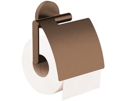 Wiesbaden Alonzo toiletrolhouder met klep geborsteld brons koper