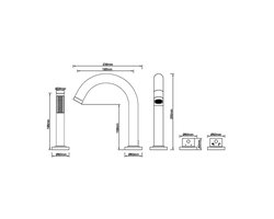 Wiesbaden Caral Inbouw Badrandkraan Afbouwset - 4-gats - Chroom