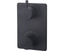 Wiesbaden Caral Inbouw Douchekraan Afbouwset 2-Weg - Mat Zwart