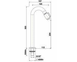 Wiesbaden Caral Victoria Fonteinkraan XL 1/2 Inch - Mat Zwart