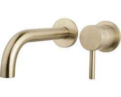 Wiesbaden Caral wastafelmengkraan - inbouw - eenhendel - afbouwdeel - messing geborsteld