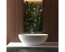 Wiesbaden Chiek Vrijstaand Ligbad - 165x75cm - Solid Surface - Mat Wit