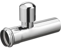 Wiesbaden Chroom muurbuis recht met beluchter 32mm