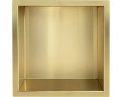 Wiesbaden Demis inbouwnis 30 x 30 x 10 cm geborsteld messing