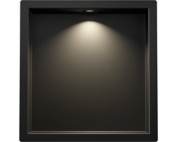 Wiesbaden Demis Inbouwnis LED 30x30x7cm Mat Zwart - Stijlvolle Badkamerverlichting