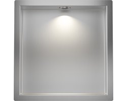 Wiesbaden Demis LED Inbouwnis 30x30x7cm - Roestvrij Staal
