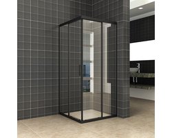 Wiesbaden Douchecabine 90x90x200 cm - mat zwart - antikalk