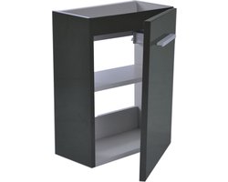 Wiesbaden fonteinkast tbv HS fonteintje l/r 1 deur 40x21 hoogglans grijs