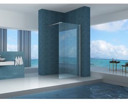 Wiesbaden Inloopdouche met Muurprofiel 90 x 200 cm. - 8 mm. Nano