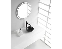 Wiesbaden Kimo Opzetwastafel 28 x 26 cm. - Mat Zwart