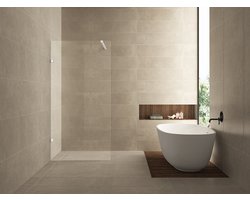 Wiesbaden Less Inloopdouche 500x2000mm - Nano Coating - Helder Mat Wit Glas