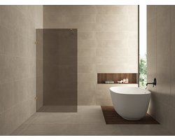 Wiesbaden Less Inloopdouche 80 x 200 cm - Vintage Bronsglas en Brons Koper