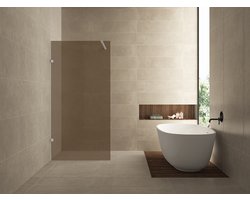 Wiesbaden Less Inloopdouche Glasplaat - 120x200cm - 8mm - Vintage Brons Glas - Nano Coating