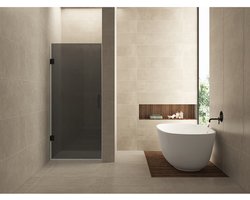 Wiesbaden Less Nisdeur - 800x2000x8mm - Nano - Rookglas - Mat Zwart
