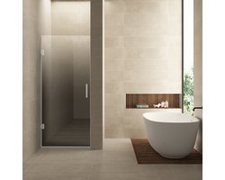 Wiesbaden Less Nisdeur Glasplaat - Links - 80x200cm - 8mm - Helder naar Spiegelrook Glas - Nano Coating