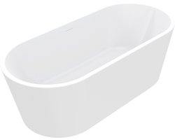 Wiesbaden Libero - Ligbad Vrijstaand - 80x178x58.5cm - Mat Wit - Ovaal - Acryl