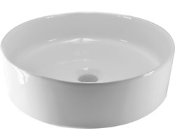 Wiesbaden Link opzetwastafel rond 40x14,5 Wit