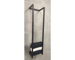 Wiesbaden Loft Handdoekrek Industrieel 95 X 25 X 20 Cm Mat Zwart