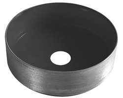 Wiesbaden Mondri waskom rond 36 x 36 x 12 cm mat zwart/gunmetal