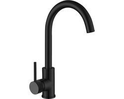 Wiesbaden Nala - Wastafelkraan Mengkraan - Draaibare Uitloop - 1 Greeps - Mat Zwart