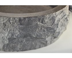 Wiesbaden Raw Waskom Rond Hamerslag 40 x 12 cm - Hardsteen Gezoet