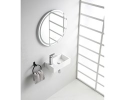 Wiesbaden Rhea M - Fontein - Links - 40x22x11cm- Keramiek - Glans Wit