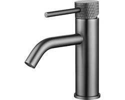 Wiesbaden Ribbd Wastafelkraan met Coldstart - Gunmetal