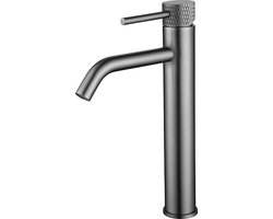 Wiesbaden Ribbd XL hoge wastafelmengkraan Gunmetal