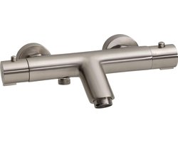 Wiesbaden Rio Thermostatischebadmengkraan - Geborsteld Staal