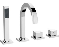Wiesbaden Rombo Inbouw Badrandkraan Afbouwset 4-Gats - Chroom