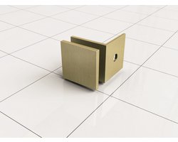 Wiesbaden Set van 2 glaskoppelingen tbv profielloze inloopdouche - Goud Look (Geborsteld Messing)