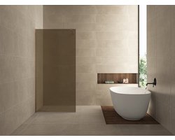 Wiesbaden Slim Glasplaat Inloopdouche 90 x 200 cm - Nano Vintage Brons Glas
